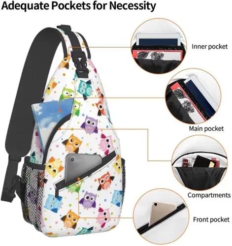 Miniatura 3 de SURERUIM Mochila ligera para el pecho, mochila cruzada para hombres y mujeres, linda mochila para gimnasio, deportes, viajes, senderismo, Fondo