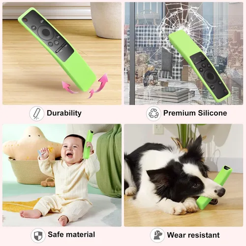 Miniatura 4 de Pack de 2 fundas protectoras de silicona para control remoto Samsung, compatibles con la funda protectora de control remoto de TV Samsung serie