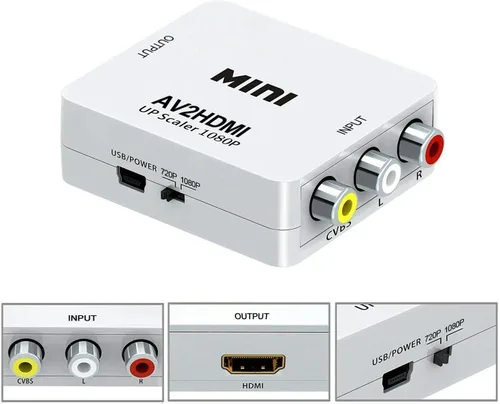 Miniatura 2 de Cables Direct Online Convertidor RCA AV a HDMI para consolas, compatible con Nintendo NES Gamecube PC, portátil, Xbox PS4, PS3, TV, STB, VHS, VCR