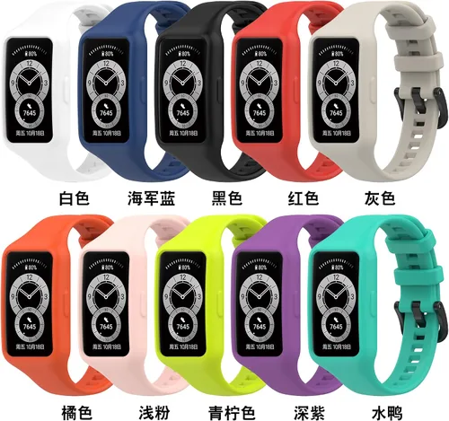 Miniatura 2 de Senter Correa de repuesto de goma suave de liberación rápida para Huawei Band 7 Smart Watch 10 pzas