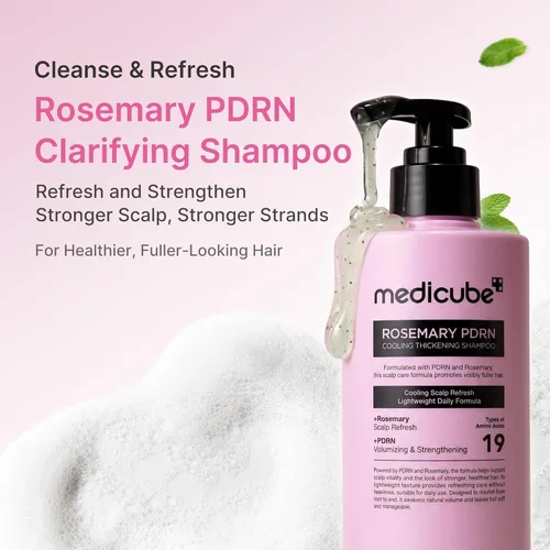 Miniatura 3 de medicube Rosemary PDRN - Juego coreano para el cuidado del cabello: champú, acondicionador y suero Aminoácidos para un cabello más grueso, más