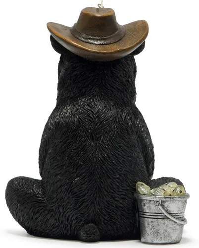 Miniatura 3 de Hodao Figuras de pesca de oso negro, decoración de oso de verano, manualidades para decoración de escritorio de oficina en casa, estatua