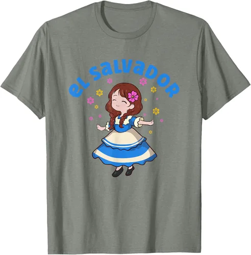 Miniatura 28 de Camiseta de mujer hispana con bandera salvadoreña de El Salvador Orgullosa, Negro