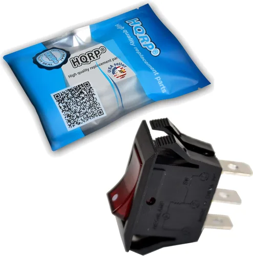 Miniatura 2 de HQRP Interruptor basculante iluminado rojo encendido y apagado compatible con la máquina de palomitas de maíz Great Northern Princeton Popper NF1044