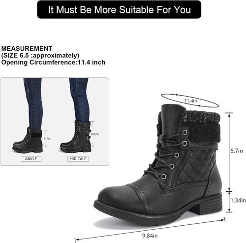Miniatura 31 de STQ Botas de combate con cordones para mujer