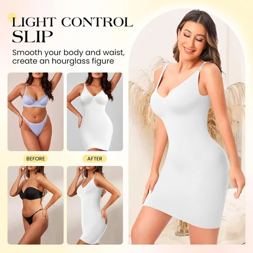 Miniatura 4 de Faja moldeadora para debajo de los vestidos, vestido de mujer, moldeador de cuerpo, control de abdomen, camisola completa debajo del vestido