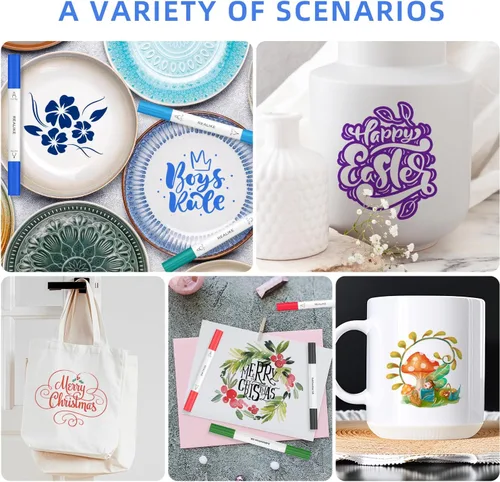 Miniatura 3 de REALIKE Bolígrafos infusibles de doble punta compatibles con Cricut Joy/Xtra, juego de 36 marcadores de sublimación (punta de 0.4 y punta 1.0)