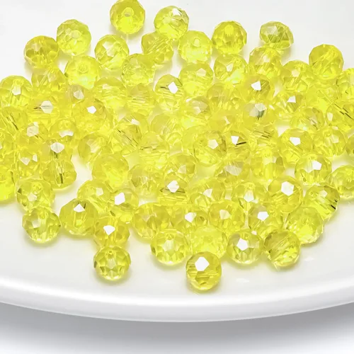 Miniatura 25 de 786 cuentas de cristal de 4 tamaños, cuentas de cristal Rondelle facetadas, cuentas de cristal Briolette, cuentas espaciadoras para pulseras, Ámbar