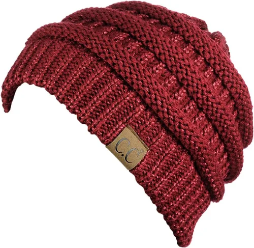 Miniatura 496 de C.C Trendy Warm Chunky Soft Stretch Cable Knit Beanie