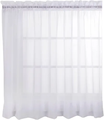 Miniatura 68 de Stylemaster Elegance Cenefa recta de gasa transparente, 60 x 14 pulgadas, color dorado