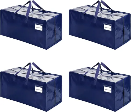 Miniatura 25 de VENO Paquete de 2 bolsas de mudanza, correas de mochila, mudanza, cajas de almacenamiento universitario, con tapas, resistentes, extragrandes, asas