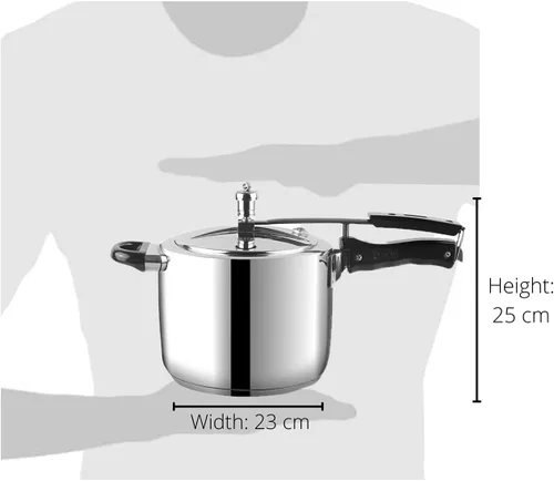 Miniatura 9 de Vinod Olla a presión de acero inoxidable, tapa interior, 7 litros, fondo sándwich, olla a presión india, cocina apta para inducción, mejor utilizada
