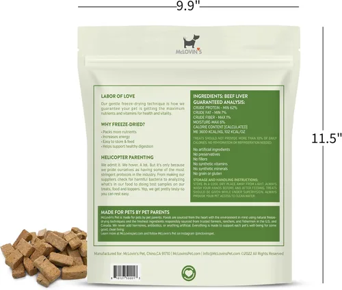 Miniatura 2 de McLovin's Pet - Golosinas y adornos para perros de hígado de carne cruda liofilizados, 14 onzas, un solo ingrediente, sin granos, sin gluten