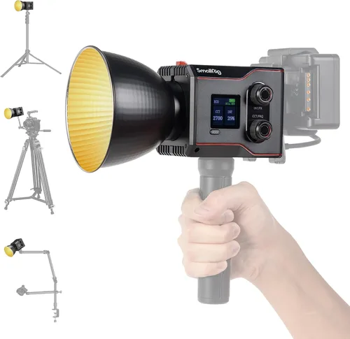 SmallRig Luz de Video RC 60B COB, Batería de 49Wh, 45 Minutos de Funcionamiento, 63W 11200lux CRI 97+ Luz de Video LED Bicolor, Luz de Salida