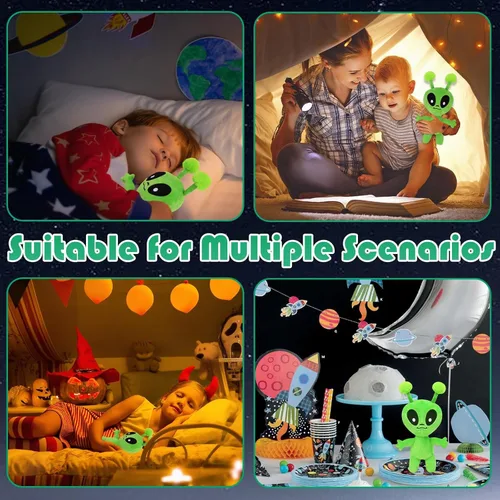 Miniatura 5 de Juguete de peluche alienígena de 12 pulgadas, color verde, suave, para decoración de cumpleaños, hogar, habitación, regalo divertido para niños