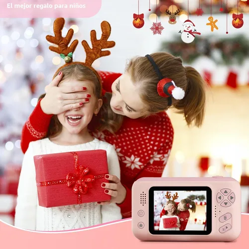 Miniatura 5 de Makolle Cámara de selfie infantil de video digital HD, regalo de cumpleaños de Navidad para niñas de 3 a 9 años, juguete portátil para niños de 3