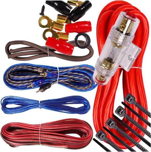 Kit completo de cableado de instalación de amplificador Gravity de calibre 8 de 1500 W, amplificador Pk3 8 Ga rojo, para instalador y aficionado al