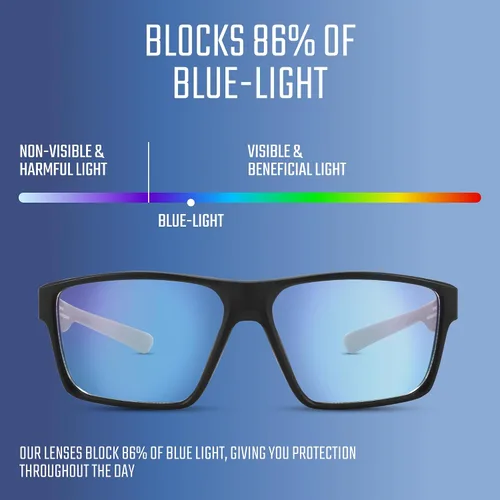 Miniatura 9 de Titan - Lentes de juego anti luz azul para hombre, protección UV400, bloqueo de luz azul para computadora, fatiga ocular Negro