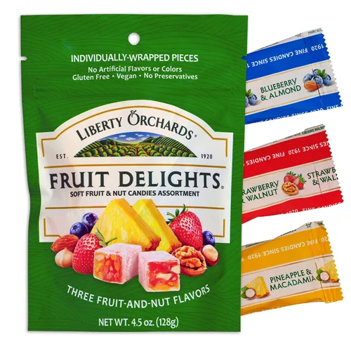 Miniatura 7 de Liberty Orchards, Aplets & Cotlets - Dulce Lokum de Applet y Albaricoque - Delicia Turca Vegana 4.5oz