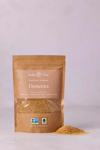 Miniatura 3 de India Tree Azúcar Demerara, 1 lb (paquete de 4) Large Golden Crystals