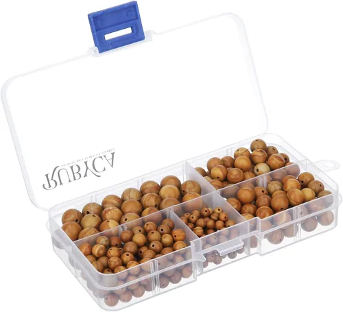 Miniatura 19 de RUBYCA Natural negro lava piedras preciosas redondas sueltas cuentas organizador caja de plástico fabricación de joyas mezcla tamaños