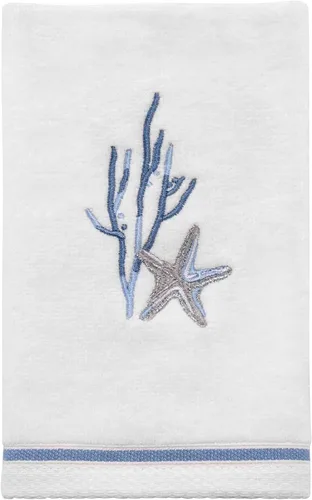 Miniatura 6 de Avanti Linens – Juego de toallas para los dedos, toallas de baño de terciopelo 100% algodón con estrellas de mar bordadas y coral, reverso de rizo