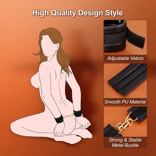 Miniatura 5 de BDSM - Juguetes sexuales con restricciones de bondage, esposas ajustables de cuero suave, puños de tobillo, juguete para adultos, kit de sujeción