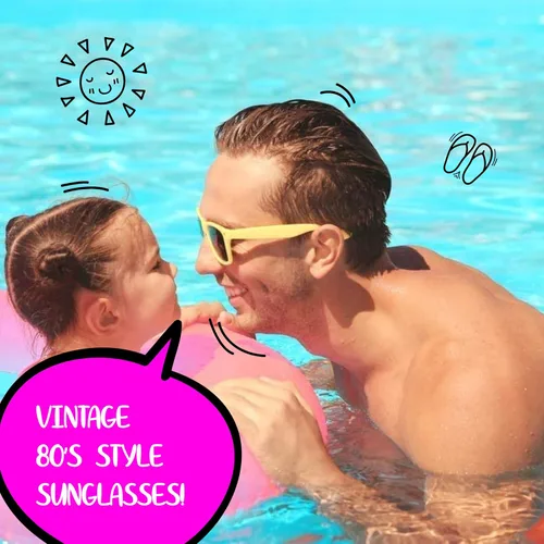 Miniatura 3 de Neliblu Gafas de sol para niños, regalos de fiesta a granel, estilo de los años 80, para playa y piscina, bolsas de recuerdo de fiesta, premios