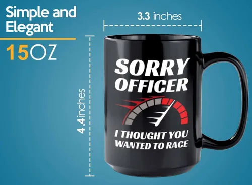 Miniatura 5 de Taza de café Racer de 15 onzas, color negro, con texto en inglés "Wanted To Racer" - Fuel Speed Racer Car Guys Circuit Automotriz Racing Boy Regalos