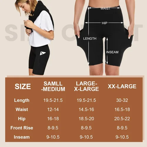 Miniatura 4 de GAYHAY 3 Pack Biker Shorts with Pockets for Women - 8" 5" High Waist Biker Shorts for Workout Yoga Running Gym