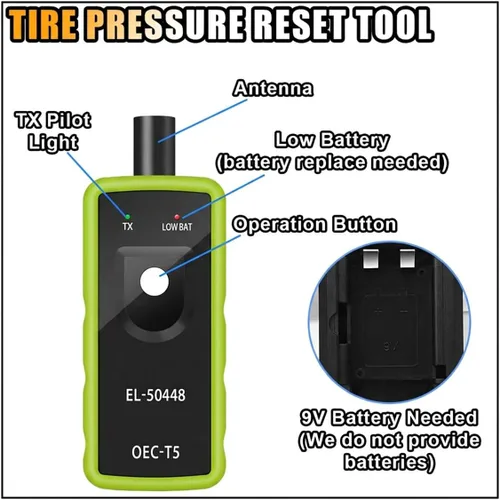 Miniatura 3 de TPMS Herramienta de reinicio, OEC-T5 EL-50448 Sistema de monitor de presión de neumáticos, herramienta de activación de entrenamiento