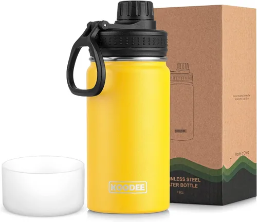 Miniatura 102 de koodee Insulated Water Bottle, 32 oz Stainless Steel Double Wall Vacuum Wide Mouth Sport Bottle with Leakproof Spout Lid (Navy)