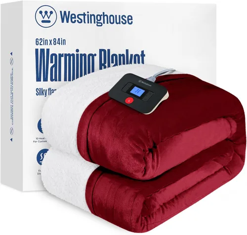 Miniatura 31 de Manta eléctrica con calefacción Westinghouse, manta eléctrica con 6 niveles de calefacción y configuración de tiempo de 2-10 horas, manta eléctrica
