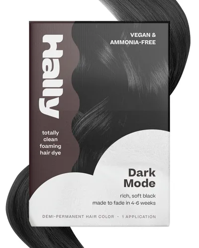 Hally Hair Color Cloud - Espuma de color semipermanente para el cabello en negro, dura hasta 25 lavados, sin amoníaco, sin blanqueador, 4 onzas Modo