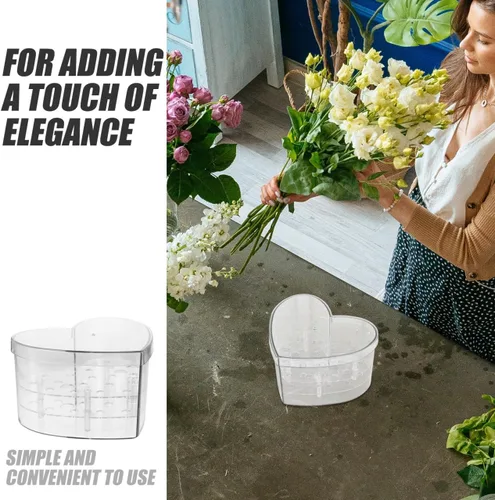 Miniatura 5 de Alipis - Caja de flores en forma de corazón, caja de flores de acrílico transparente para arreglos florales, en forma de corazón transparente