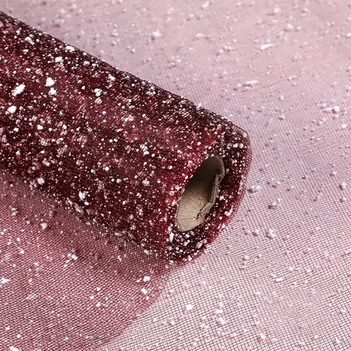 Miniatura 10 de Papel de Regalo de Flores de 19.7 pulgadas x 4 yardas, Malla de Hilo de Red con Puntos de Nieve para Empaque de Ramos de Florista para Fiestas DIY