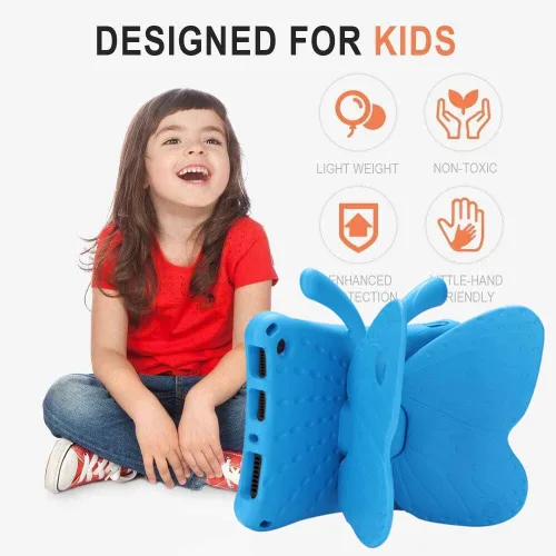 Miniatura 63 de FW Fire 7 - Funda para tablet para niños, Amazon Fire 7 2022, funda de mariposa con luz de atril, EVA, protección contra caídas, resistente, a