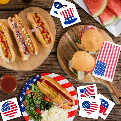 Miniatura 6 de ArtCreativity American USA - Tatuajes individuales patrióticos para niños (paquete de 144) tatuajes temporales precortados no tóxicos de 1.5