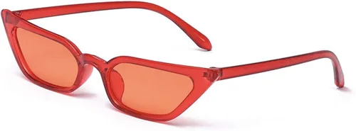 W&Y YING - Gafas de sol de diseño ojo de gato, lentes y marco pequeños de colores estilo vintage para mujer