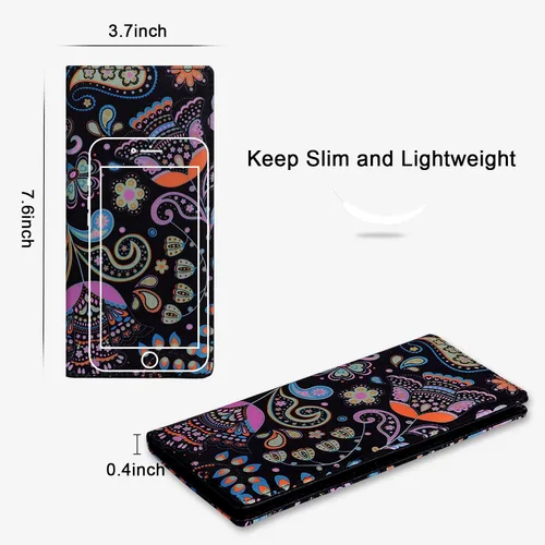 Miniatura 53 de HUA ANGEL Billetera para mujer, ultra delgada y delgada, con bloqueo RFID, tarjetero de crédito, doble embrague, carteras largas, regalo para A-ámbar