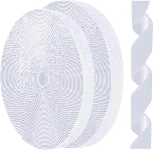 Miniatura 12 de 4 Pulgadas x 5.5 Metros Cinta Adhesiva de Gancho y Bucle Blanca de Alta Resistencia, Agarre Antideslizante para Alfombras de Múltiples Propósitos