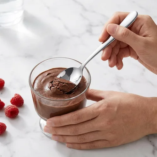 Miniatura 4 de Kekow Cucharas de postre de acero inoxidable de 12 piezas Mango ergonómico suave, acero inoxidable de grado alimenticio, uso para té, café