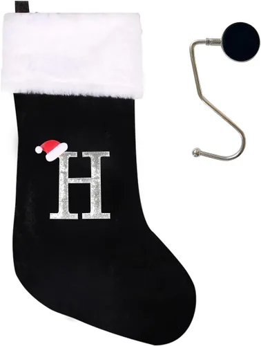 Miniatura 33 de Medias de Navidad de 20 pulgadas con monograma, letras, medias súper suaves grandes de Navidad, medias de monograma rojo para Navidad, regalo