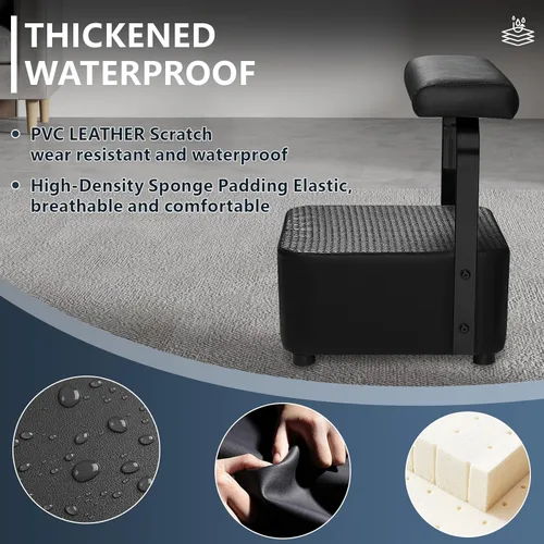 Miniatura 6 de Reposapiés independiente para lavado de espalda, juego de tazón y silla de champú de spa, reposapiés para spa belleza, otomana para estación de Negro