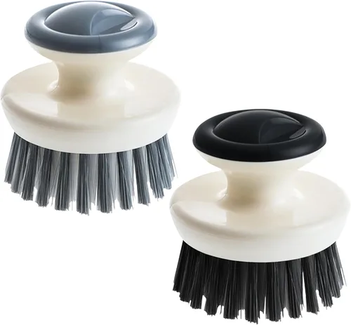 Miniatura 7 de Cepillo para fregar platos, cepillo de palma de agarre ergonómico, cepillos de cocina para limpieza, limpiador de platos con cerdas rígidas para 2p