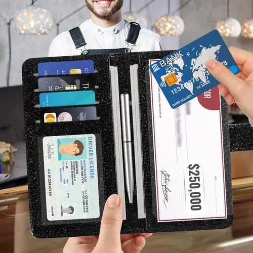 Miniatura 2 de ACdream Funda para chequera, cartera de cuero con bloqueo RFID
