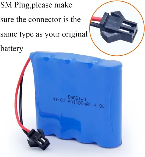 Miniatura 2 de Paquete de batería recargable NiCd de 4.8V 1000mAh para C182 C185 C181 escala 1/18 Camión RC Cuatro ruedas Race Off Road Car Rock Crawler Vehículo
