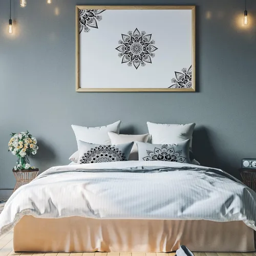 Miniatura 7 de 8 Piezas Plantillas de Pintura de Mandala - Plantillas Reutilizables de Diseño Floral para Pared DIY, Azulejos, Muebles, Lienzo, Decoración