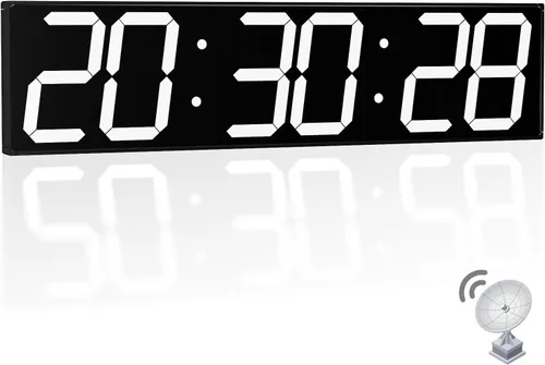 Miniatura 9 de CHKOSDA Reloj de pared digital grande de 28.4 pulgadas, reloj digital automático con alarma, clendar y termperature, sincronización automática