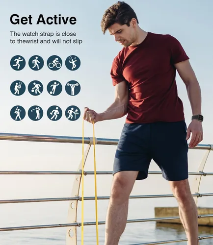 Miniatura 5 de EarlySincere Relojes inteligentes para hombres y mujeres, presión arterial, pantalla táctil completa HD de 1.9 pulgadas, monitor de actividad física